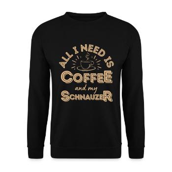 Schnauzer Kaffee Hund Cafe - Unisex Pullover - Schwarz - Vorne - Alina (178cm) & Michal (187cm)