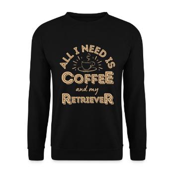 Retriever Coffee Dog Café - Sweat-shirt Unisexe - noir - Devant - Alina (178cm) & Michal (187cm)