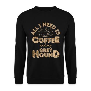 Greyhound Café Chien Café - Sweat-shirt Unisexe - noir - Devant - Alina (178cm) & Michal (187cm)