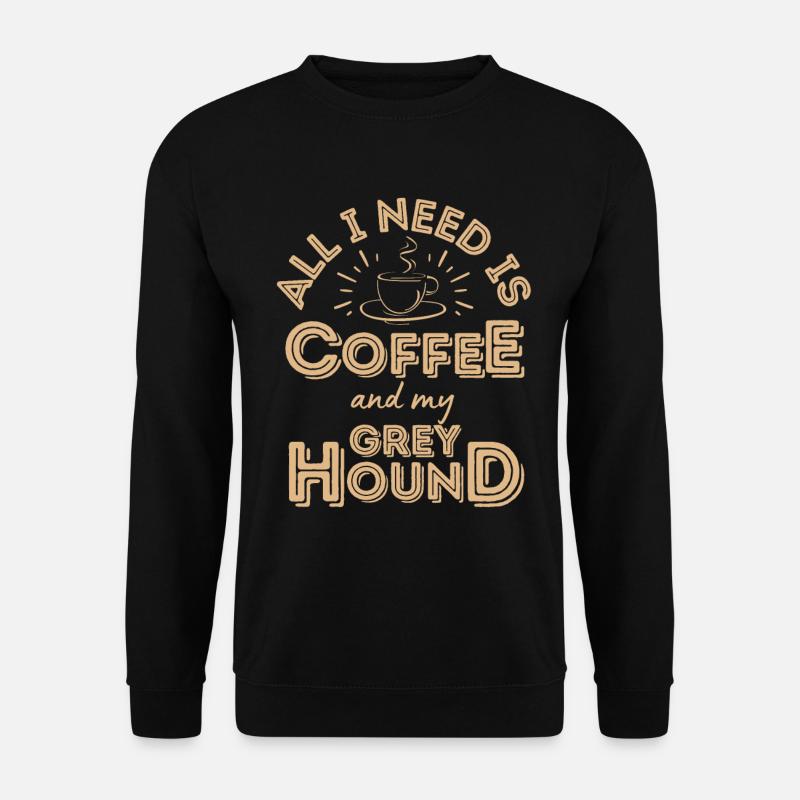 Greyhound Coffee Dog Cafe - Unisex Sweatshirt - black