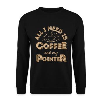 Pointer Coffee Dog Cafe - Unisex Sweatshirt - black - Front - Alina (178cm) & Michal (187cm)