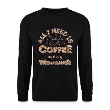 Weimaraner Coffee Dog Cafe - Sweat-shirt Unisexe - noir - Devant - Alina (178cm) & Michal (187cm)