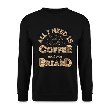 Briard Coffee Dog Cafe - Unisex Sweatshirt - black - Front - Alina (178cm) & Michal (187cm)