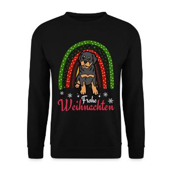 Weihnachten Süßer Rottweiler Liebhaber Kawaii - Unisex Pullover - Schwarz - Vorne - Alina (178cm) & Michal (187cm)
