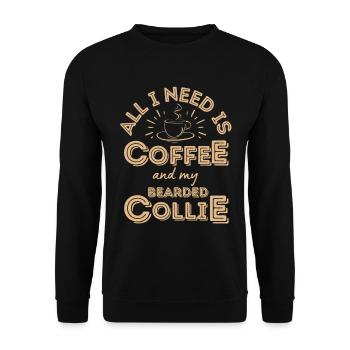 Bearded Collie Kaffee Hund Cafe - Unisex Pullover - Schwarz - Vorne - Alina (178cm) & Michal (187cm)