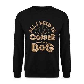 Hund & Kaffee Hund Cafe - Unisex Pullover - Schwarz - Vorne - Alina (178cm) & Michal (187cm)