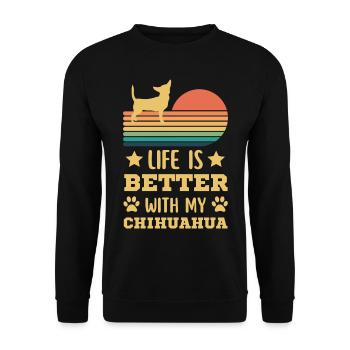 Legendary Chihuahua Vintage Retro - Unisex Sweatshirt - black - Front - Alina (178cm) & Michal (187cm)