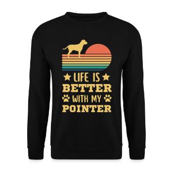 Legendary English Pointer Vintage Retro - Unisex Sweatshirt - black - Front - Alina (178cm) & Michal (187cm)