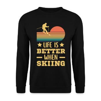 Skier sur un ski vacances rétro vintage - Sweat-shirt Unisexe - noir - Devant - Alina (178cm) & Michal (187cm)
