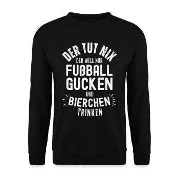 Fußball Fussball Bier lustiger Spruch Deutschland - Unisex Pullover - Schwarz - Vorne - Alina (178cm) & Michal (187cm)