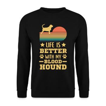 Légendaire Bloodhound Vintage Rétro - Sweat-shirt Unisexe - noir - Devant - Alina (178cm) & Michal (187cm)