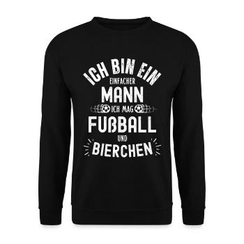 Fußball Fussball Bier lustiger Spruch Deutschland - Unisex Pullover - Schwarz - Vorne - Alina (178cm) & Michal (187cm)