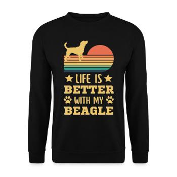 Légendaire Beagle Vintage Rétro - Sweat-shirt Unisexe - noir - Devant - Alina (178cm) & Michal (187cm)