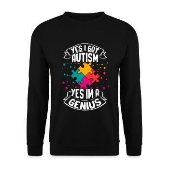 Autism - Unisex Sweatshirt - black - Front - Alina (178cm) & Michal (187cm)