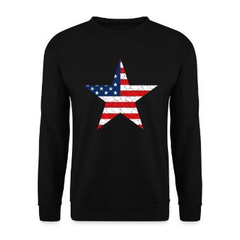 USA Star Vintage - Unisex Pullover - Schwarz - Vorne - Alina (178cm) & Michal (187cm)