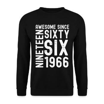 Awesome since 1966 Birthday Gift Year - Unisex Sweatshirt - black - Front - Alina (178cm) & Michal (187cm)