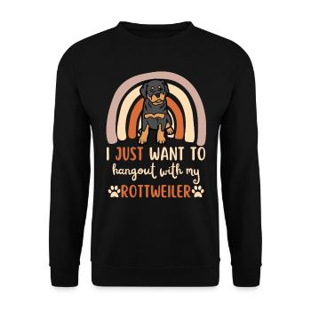 Sweet Rottweiler lover kawaii - Unisex Sweatshirt - black - Front - Alina (178cm) & Michal (187cm)