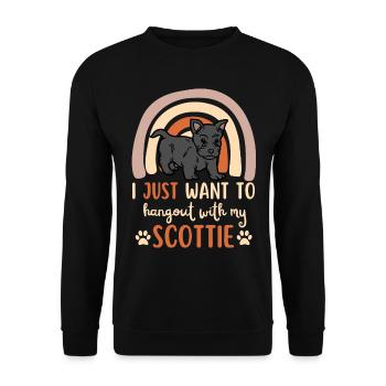 Süßer Scottish Terrier Welpe Liebhaber Kawaii - Unisex Pullover - Schwarz - Vorne - Alina (178cm) & Michal (187cm)