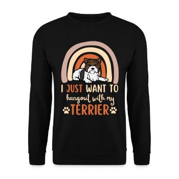 Cute Biewer Terrier Puppy Kawaii - Unisex Sweatshirt - black - Front - Alina (178cm) & Michal (187cm)