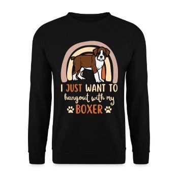 doux boxer allemand chiot kawaii - Sweat-shirt Unisexe - noir - Devant - Alina (178cm) & Michal (187cm)