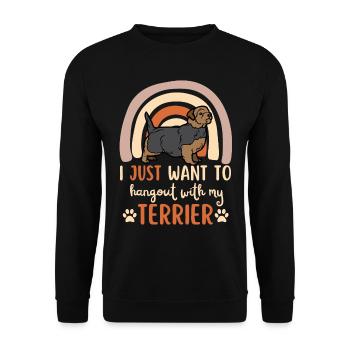 Süßer Norfolk Terrier Welpe Kawaii - Unisex Pullover - Schwarz - Vorne - Alina (178cm) & Michal (187cm)