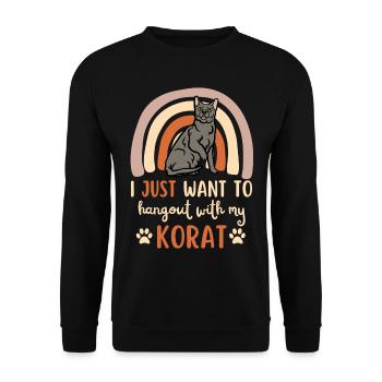 Mignon Korat Cat - Sweat-shirt Unisexe - noir - Devant - Alina (178cm) & Michal (187cm)
