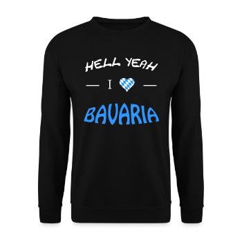 Hell Yeah i love bavaria - Unisex Pullover - Schwarz - Vorne - Alina (178cm) & Michal (187cm)