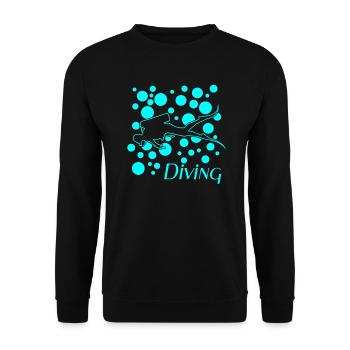 Diving tauchen - Unisex Pullover - Schwarz - Vorne - Alina (178cm) & Michal (187cm)