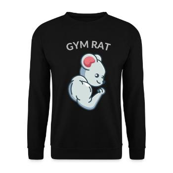 Gym Rat Fitness Ratte Bodybuilding Ratten - Unisex Pullover - Schwarz - Vorne - Alina (178cm) & Michal (187cm)