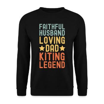 Husband Father Kitesurf Legend Retro Vintage - Unisex Sweatshirt - black - Front - Alina (178cm) & Michal (187cm)