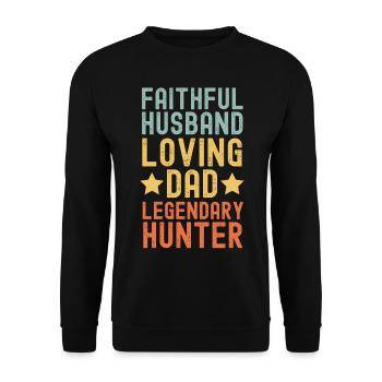 Mari Père Chasseur légendaire rétro vintage - Sweat-shirt Unisexe - noir - Devant - Alina (178cm) & Michal (187cm)