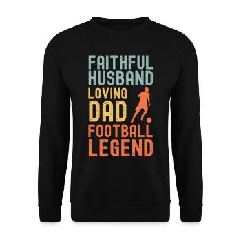 Husband Father Football Legend Retro Vintage - Unisex Sweatshirt - black - Front - Alina (178cm) & Michal (187cm)