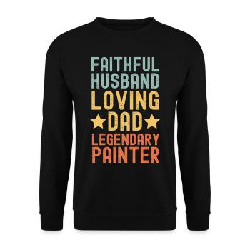 Ehemann Vater Legendärer Lackierer Maler retro - Unisex Pullover - Schwarz - Vorne - Alina (178cm) & Michal (187cm)