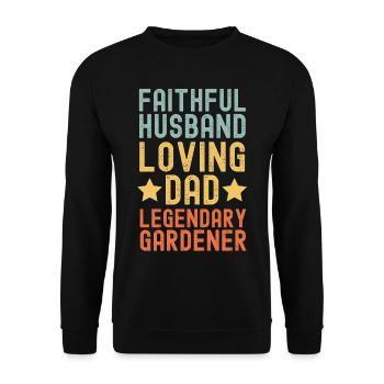 Husband Father Legendary Gardener - Unisex Sweatshirt - black - Front - Alina (178cm) & Michal (187cm)
