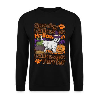 West Highland White Terrier Halloween - Sweat-shirt Unisexe - noir - Devant - Alina (178cm) & Michal (187cm)