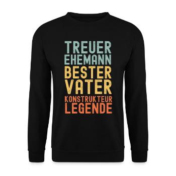 Ehemann Vater Legendärer Konstrukteur - Unisex Pullover - Schwarz - Vorne - Alina (178cm) & Michal (187cm)
