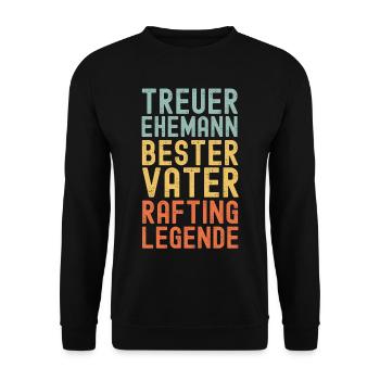 Ehemann Vater Rafting Legende Retro Vintage - Unisex Pullover - Schwarz - Vorne - Alina (178cm) & Michal (187cm)