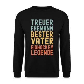 Ehemann Vater Eishockey Legende Retro Vintage - Unisex Pullover - Schwarz - Vorne - Alina (178cm) & Michal (187cm)