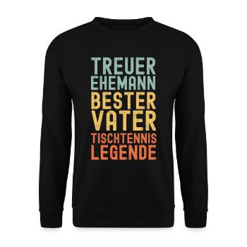Ehemann Vater Tischtennis Legende Retro Vintage - Unisex Pullover - Schwarz - Vorne - Alina (178cm) & Michal (187cm)