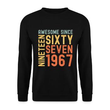 Génial depuis 1967 Année du cadeau d’anniversaire - Sweat-shirt Unisexe - noir - Devant - Alina (178cm) & Michal (187cm)