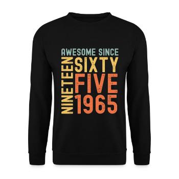 Awesome since 1965 Geburtstag Geschenk Jahreszahl - Unisex Pullover - Schwarz - Vorne - Alina (178cm) & Michal (187cm)