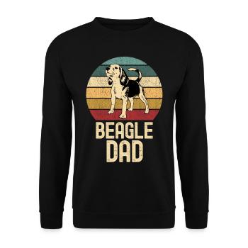 Beagle Papa Dog cute Beagle retro vintage - Unisex Sweatshirt - black - Front - Alina (178cm) & Michal (187cm)