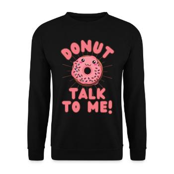 Donut talk to me Donut kawaii - Sweat-shirt Unisexe - noir - Devant - Alina (178cm) & Michal (187cm)