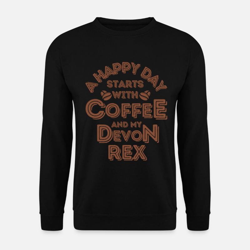 Devon Rex Cat Coffee Cafe - Unisex Sweatshirt - black