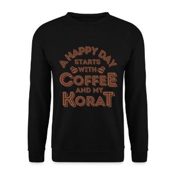 Korat Cat Café Café - Sweat-shirt Unisexe - noir - Devant - Alina (178cm) & Michal (187cm)