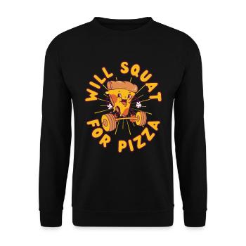 Pizza Musculation Squat Fitness Pizza kawaii - Sweat-shirt Unisexe - noir - Devant - Alina (178cm) & Michal (187cm)