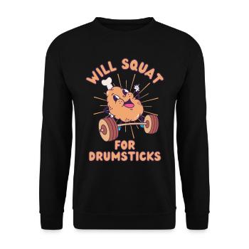 Chicken Leg Weight Squat Fitness kawaii - Unisex Sweatshirt - black - Front - Alina (178cm) & Michal (187cm)