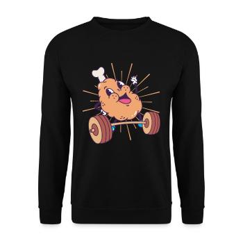 Chicken Leg Weight Squat Fitness kawaii - Unisex Sweatshirt - black - Front - Alina (178cm) & Michal (187cm)