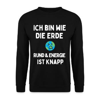 Energie ist knapp - Unisex Pullover - Schwarz - Vorne - Alina (178cm) & Michal (187cm)