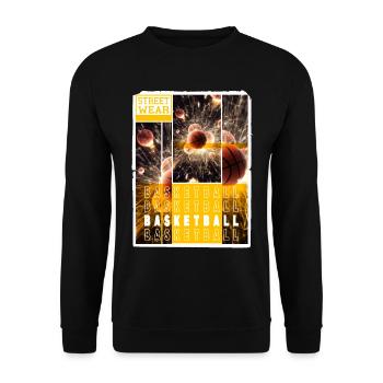 Basketball Basketballer Dunking Sport Vintage - Unisex Pullover - Schwarz - Vorne - Alina (178cm) & Michal (187cm)